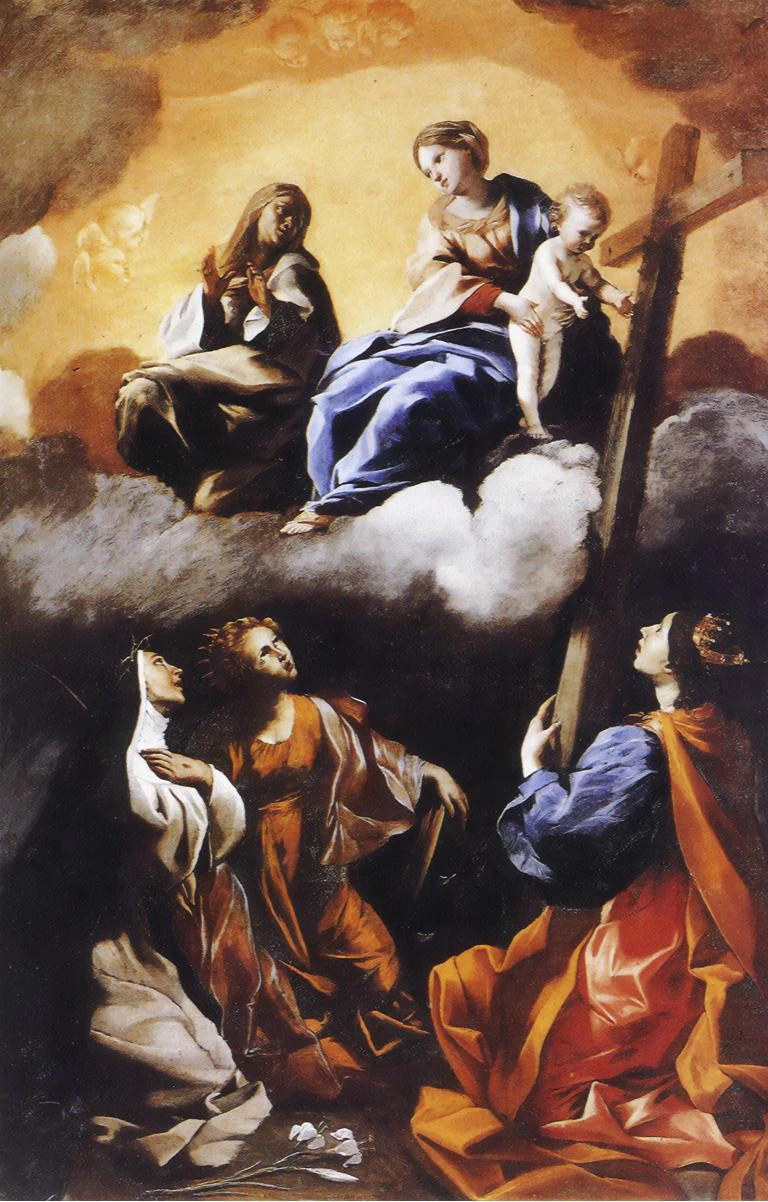 81-La Vergine col Bambino e sant'Anna, adorata dalle sante Caterina da Siena, Caterina d'Alessandria e Elena - Chiesa di San Domenico, Spoleto